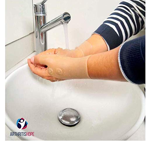 [Australia] - ArthritisHope Wrist and Thumb Support (Skin) - Magnetic Therapy Silicone Gel Glove Protector for Carpal Tunnel, Hand Tendonitis, Typing, Arthritis, Osteoarthritis & Rheumatoid arthritis Pair 