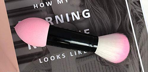 [Australia] - WOIWO 2 Pieces of Professional Blush Beautiful Makeup Brush With One End of Non-Latex Bullet Powder Puff and One End of Blush Brush Cosmetic Tools 