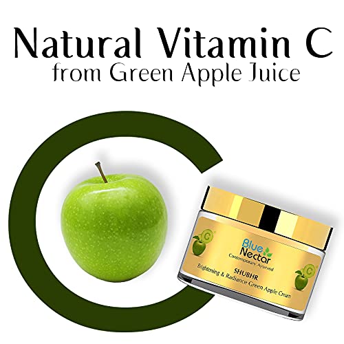 [Australia] - Blue Nectar Natural Vitamin C Cream for Face Glowing - Ayurvedic Vitamin C Daily Face Moisturizer for Skin Brightening, Anti Aging,Dark Spots,Natural Ayurvedic Herbs- Green Apple 
