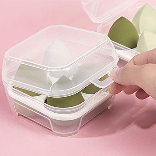 [Australia] - ChuW 4-Grid Makeup Sponge Storage Box for Blender Beauty Foundation Blending Sponge Transparent Receiving Box Case New 