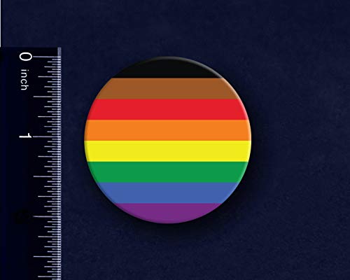 [Australia] - Fundraising For A Cause Philadelphia Pride 8 Stripe Rainbow Round Button Pin 1 