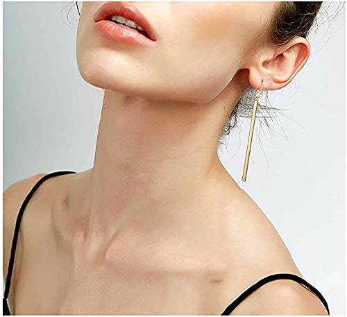 [Australia] - Highven Silver Gold Y Shape Necklace Lariat Necklace for Women Bar Necklace Bar Jewelry for Wife Gift Bar-Gold Set 