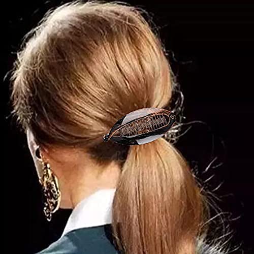 [Australia] - 6 Pieces Banana Hair Clips, 2 Styles Fishtail Clip Retro Twist Styling Banana Hair Clamp Flat Claw Clips for Women 