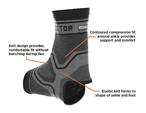 [Australia] - Shock Doctor Ankle Brace Support Compression Sleeve (1 Sleeve). Best for Ankle/Foot Instability Swelling, Arthritis, Tendonitis, Joint Pain, Sprains, Recovery, Achilles Tendon and Arch Support Medium Grey/Black 