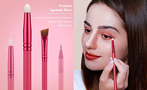 [Australia] - Makeup Eye Brush Set - Eyeshadow Eyeliner Blending Crease Kit - 11 Essential Makeup Brushes - Pencil, Shader, Tapered, Definer Professional Eyebrow Lip Make Up Tools (11pcs Set AGATE RED) 11pcs Set AGATE RED 