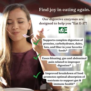 [Australia] - Eat E-Z Digestive Enzymes for Gut Health; Anti-Bloating; Digestive Enzyme for Immune Support | 90 Count 90 Count (Pack of 1) 
