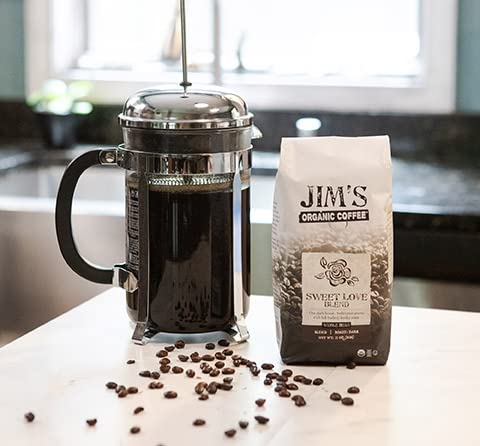 [Australia] - Jim’s Organic Coffee – Sweet Love Blend – Whole Bean, Dark Roast, Bold 11 oz Bag 11oz Beans 11 Ounce (Pack of 1) 