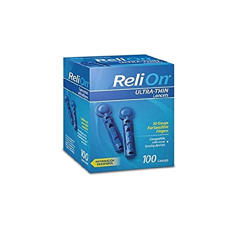 [Australia] - ReliOn 30G Ultra-Thin Lancets, 100-ct | ReliOn Prime Blood Glucose Test Strips, 25-ct | Bundled Set 2 Piece Set 