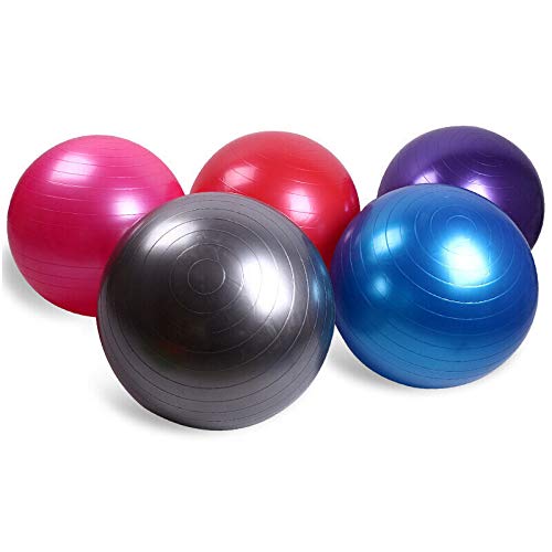 [Australia] - Fortitude Sports Swiss Ball 55cm | Exercise Ball With Pump For Yoga, Fitness, Pilates, Balance, Gym | Anti Burst, Anti Slip Blue 