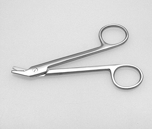 [Australia] - Suture Wire Cutting Scissors 4.75" Angled, Serrated - SurgicalExcel 