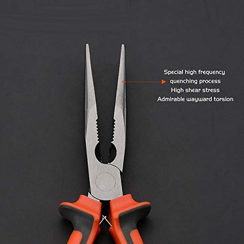[Australia] - Edward Tools Pro-Grip Needle Nose Pliers 6” - Hard Carbon Steel Jaws - Spring Loaded Design for Easier Use - Ergo Soft Handle with Safety Ridge - Long Reach for Home, Fishing, Jewelry, Crafts (1) 1 
