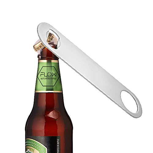 [Australia] - FLOW Barware 18cm Stainless Steel Bar Blade Bottle Opener | Heavy Duty Bottle Openers | Professional Barmen Bottle Opener | Silver 