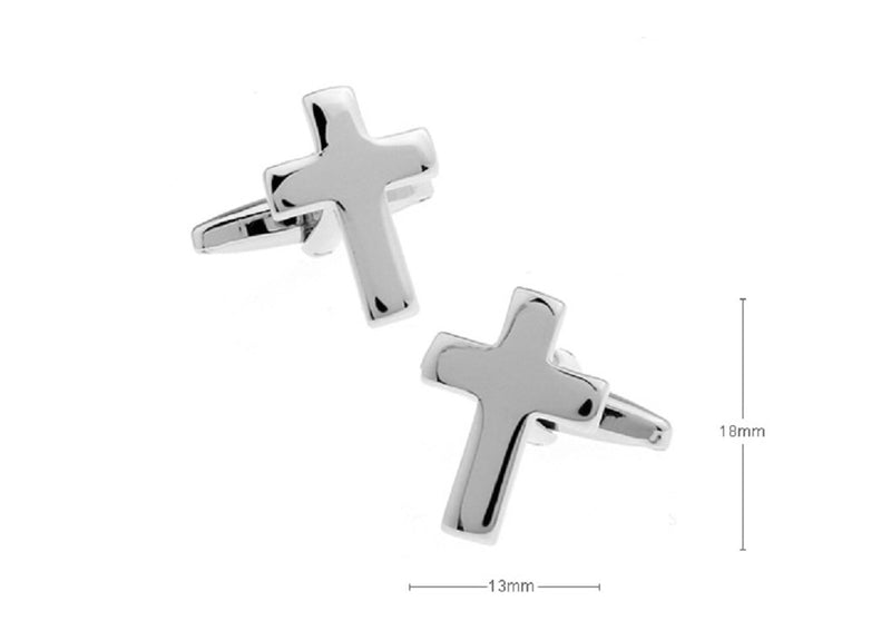 [Australia] - MRCUFF Cross Christian Pair Cufflinks in a Presentation Gift Box & Polishing Cloth 