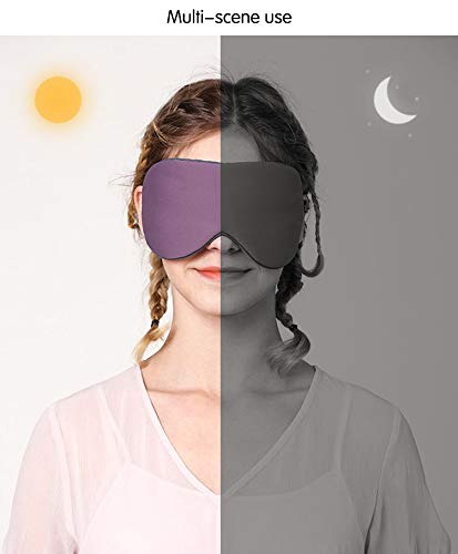 [Australia] - Sleep Eye Mask, Blindfold with Adjustable Ear Loops Warm and Cool Double-Sided, for Travel and Nap (Dark Grey + Light Grey) Dark Grey + Light Grey 