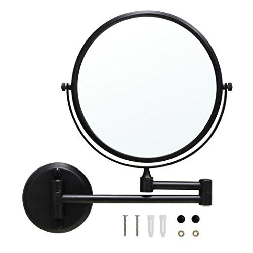 [Australia] - Two-sided Circular Mirror Dual Sided Wall Mount Makeup Mirror Oil Bronze Finish with 7X Magnification (8in,7x) 