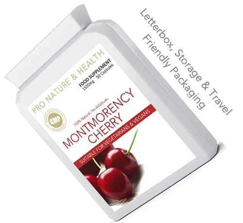 [Australia] - Montmorency Cherry Supplement | 1500mg x 90 Cherry Capsules | 100% Natural High Strength | UK Manufactured To GMP Standards (Good Manufacturing Practice) 