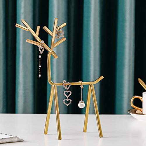 [Australia] - IKAAR Jewelry Stand Organizer Necklace Organizer Display with Deer Shape for Necklaces Bracelet Earrings and Ring Gold 