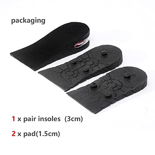 [Australia] - Height Increasing Insole 3-Layer Air Cushion Heel Insert Lift Shoes Insole for Men and Women Invisible Elevator Insoles 6cm Half Pad 