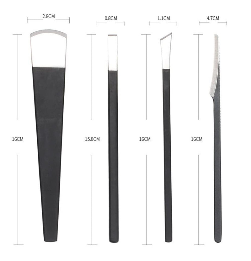 [Australia] - Pedicure Knife Tools Kits, Professional Stainless Steel Dead Skin Foot Callus Remover,4 pcs Ingrown Toenail Knife Tools Foot Scraper Knife to Remove Dead Skin with Portable Storage Bag 