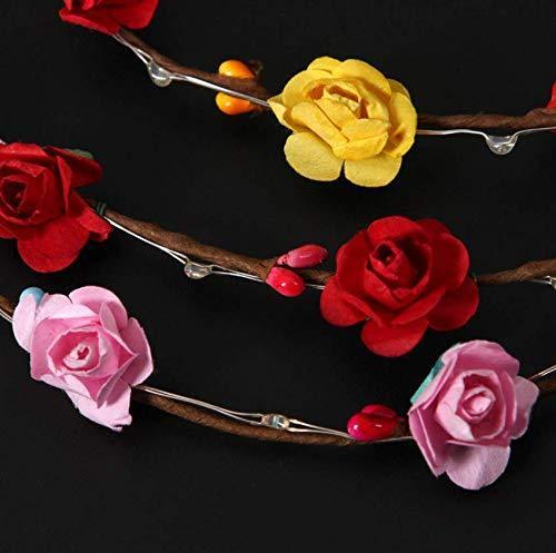 [Australia] - Flower Headband,6Pcs Flower Crown Garland Headband Flower Headdress Floral Headband for Women Girls Hair Accessories Birthday Wedding Festival Party－Pengcheng 
