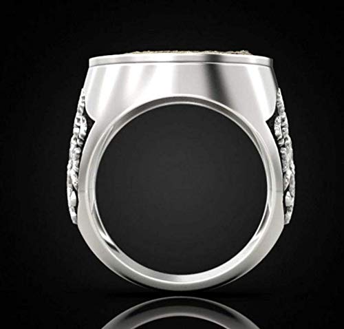 [Australia] - EZUY GNAY Mens Wolf Ring Jewelry Stainless Steel Ring Viking Ring Wizard Warrior Hunter Wolf Head Rings Gift for Men 7 