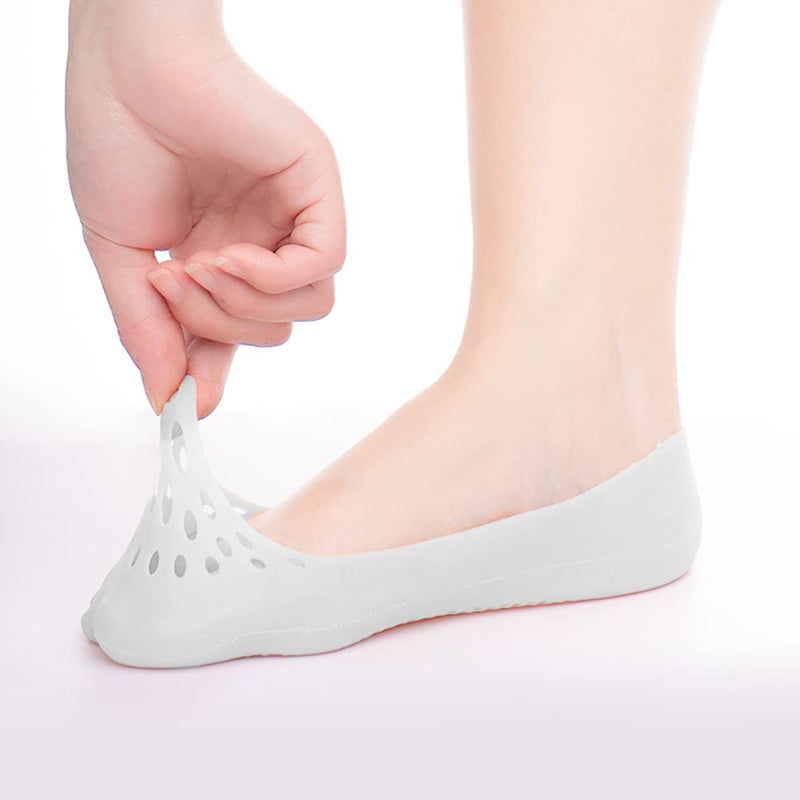 [Australia] - 1Pair Silicone Socks Foot Protector Full Length Foot Silicone Gel Socks Moisturizing Cracked Skin Care for Foot Care(S) S 