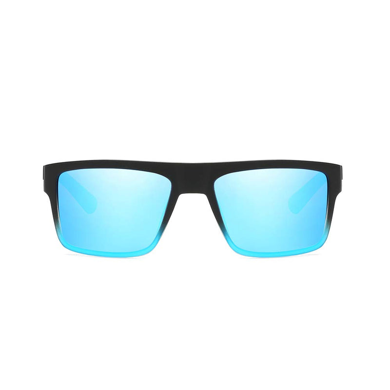 [Australia] - DUBERY Mens Sport Polarized Sunglasses Outdoor Riding Square Windproof Eyewear D918 Black&azure/Azure 