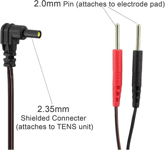 [Australia] - VYTALINE 2Pcs/Pack Replacement Electrode Lead Wires Connect Cables Pin 2mm for TENS Electronic Therapy Machines and EMS Units – Standard Female Plug (2) 2 