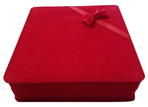 [Australia] - JM Future Velvet Set Gift Box for Jewelry, Necklace/Earring/Bracelet, X-Large, Red 