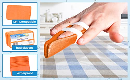 [Australia] - Primacare IS-5202 (Pack of 10) Padded Aluminum Finger Splints, Finger Brace for Pain Relief Sport Injuries, Basketball, Finger Buddy Wraps for Broken, Swollen Fingers or Dislocated Joint, 2", Orange 