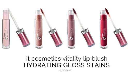 [Australia] - It Cosmetics Vitality Lip Flush Stain Hydrating Serum Gloss Stain, Wine Berry Flush, 0.11 oz / 3.40 ml 