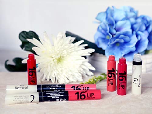 [Australia] - Dermacol DC 16-Hour Long-lasting Liquid Lipstick | Lip Plumper Balm & Colour Gloss | Beauty Cosmetics with Matte and Glitter Finish | Two-Phase Set | Non-drying formula | No.3 Cherry Red, 7.1 ml 