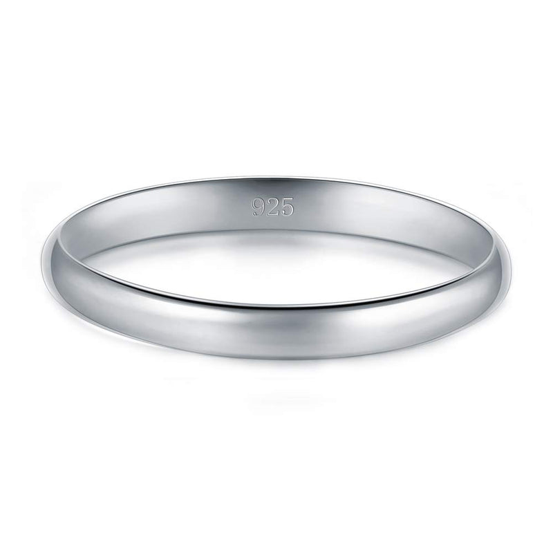 [Australia] - BORUO 925 Sterling Silver Ring High Polish Plain Dome Tarnish Resistant Comfort Fit Wedding Band 2mm Ring 4-12 platinum-plated sterling silver 