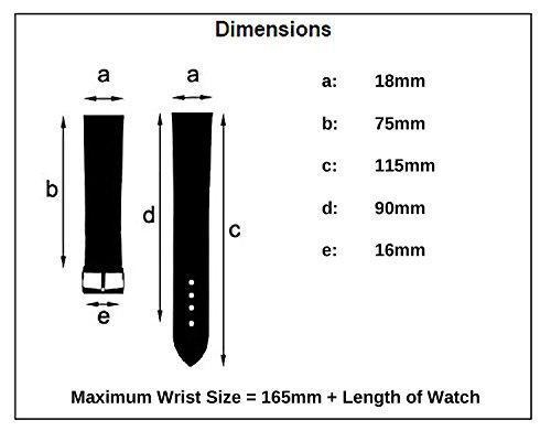 [Australia] - Soft Genuine Leather Watch Strap Band 18mm, Black, Chrome (Silver Colour) Buckle … 