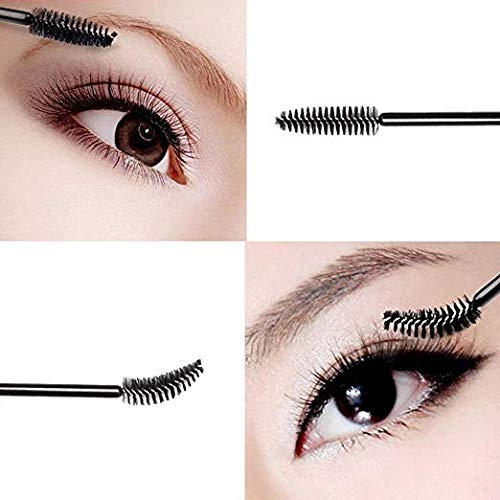 [Australia] - 100 PCS Black Disposable Eyelash Brushes Mascara Wands Eyebrow Castor Oil Brush Makeup Tool 