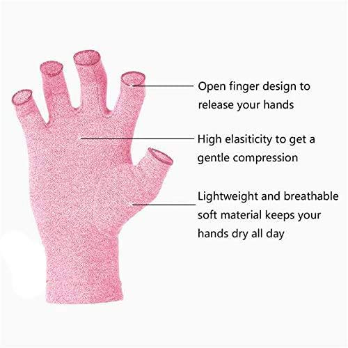 [Australia] - 2 Pairs Arthritis Gloves for Women & Men - Compression Gloves for Arthritis Pain Relief - Rheumatoid & Osteoarthritis, for Typing and Daily Work. M Pink 2 