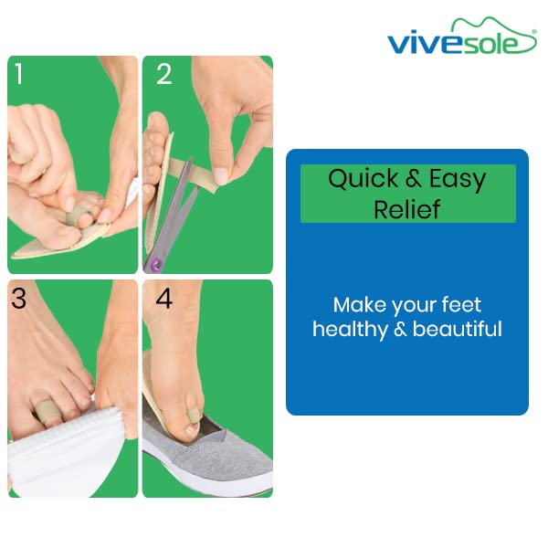 [Australia] - ViveSole Toe Straightener Splint [Pair] - Hammer Toe, Joint Realign Cushion Brace for Claw, Curled, Crooked Toe - Metatarsal Support Loop Guard Alignment Corrector Wrap for Tendon, Broken Toe Surgery 
