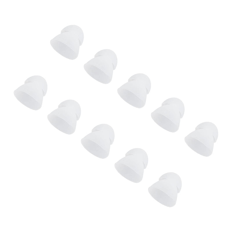 [Australia] - 10Pcs/Set Hearing Aid Domes, 10mm Hearing Aid Ear Piece Open Domes Double Bass Domes Silicone Earplugs Replacement for Hearing Amplifiers (White) White 