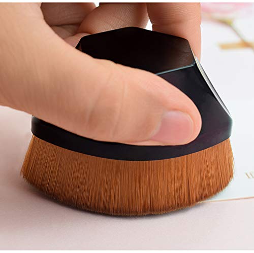 [Australia] - Foundation Makeup Brush Flat Top Face Blush Liquid Powder Brush Petal-Shaped High Density Seamless Foundation Brush for Mixed Liquid,Cream or Powder Cosmetics,Multifunctional Makeup Brush (black) 