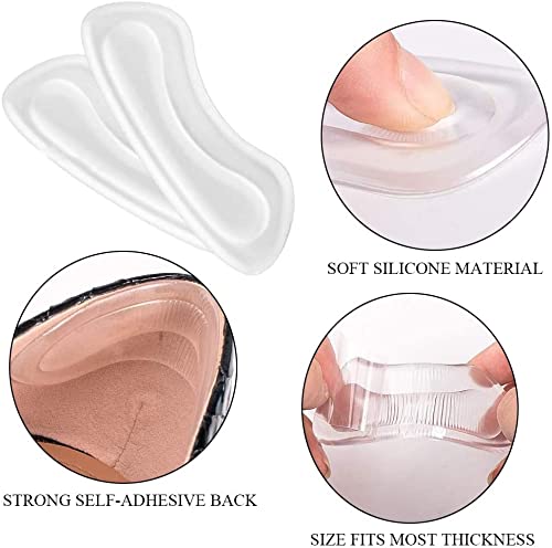 [Australia] - 16Pcs Clear Heel Grips Shoes Too Big Set Heel Pads Thick Gel Shoe Liners Plus Shoe Wipe Protectors from Slipping Out and Rubbing Perfect for New Shoes 