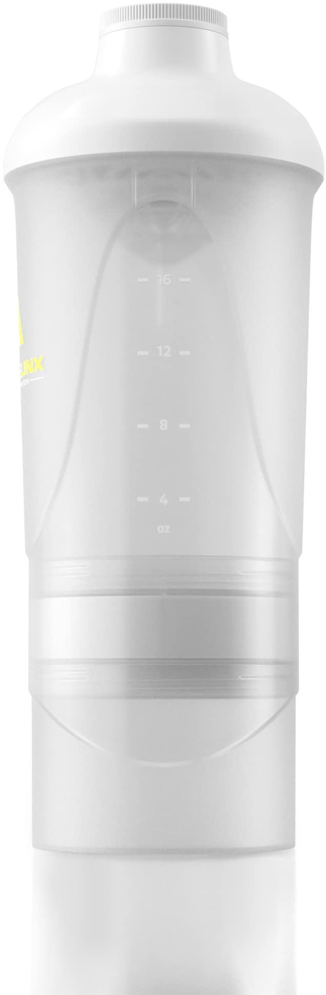 [Australia] - White Protein Shaker Plus Storage Screw top 100% Leak Proof Drinks Bottle 500ml to 700ml by Musclelinx 