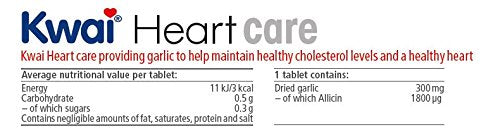 [Australia] - Kwai Heartcare Garlic | Vitamin B1 Contributes to a normal heart function | Helps maintain a healthy cholesterol levels | Helps maintain a healthy heart | Allicin yield 1800 micrograms per tablet | 300mg | 100 tablets 