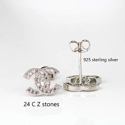 [Australia] - findout Women 925 Silver Cubic Zirconia White Blue Crystal Snownflake Pendant Necklace And Earring Jewellery Set For Women Girls (f1634) with free earrings 