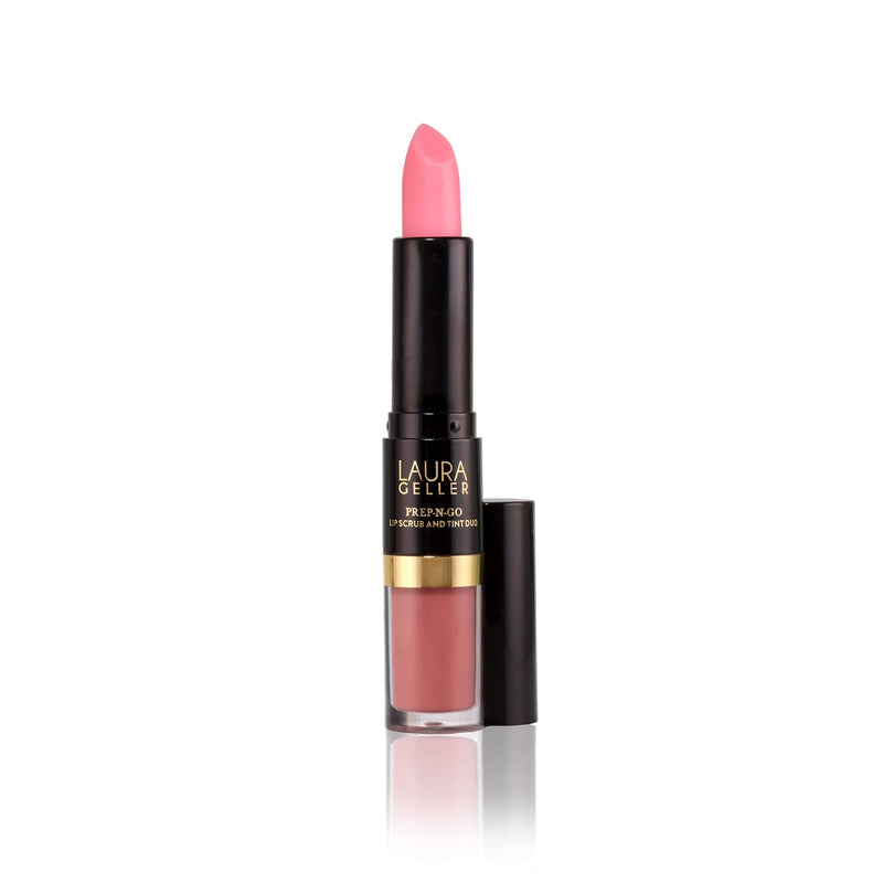 [Australia] - LAURA GELLER NEW YORK Prep-n-Go 2-in-1 Lip Scrub and Lip Oil Tint, Lip Hydrating Oil and Exfoliator, Finish Line 