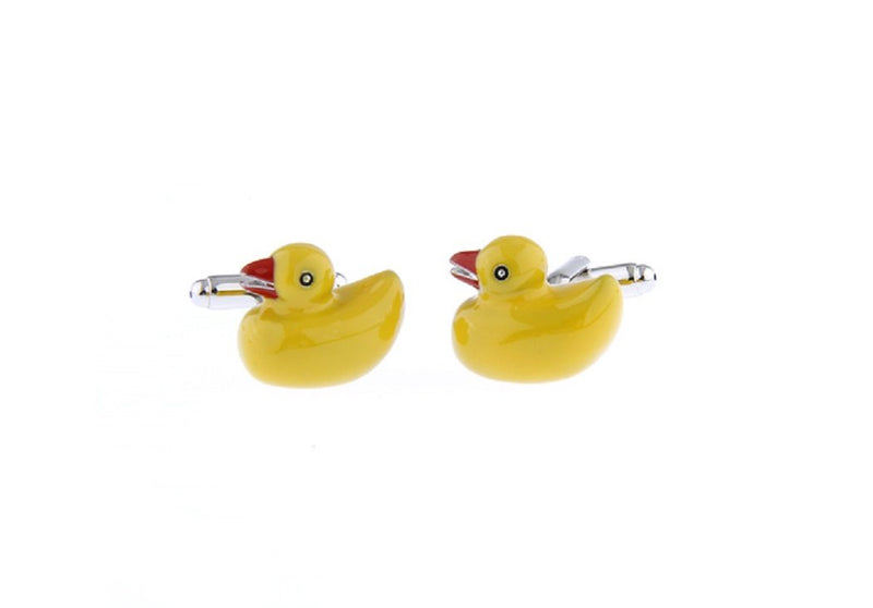 [Australia] - MRCUFF Rubber Duckie Duck Ducky Pair Cufflinks in a Presentation Gift Box & Polishing Cloth 