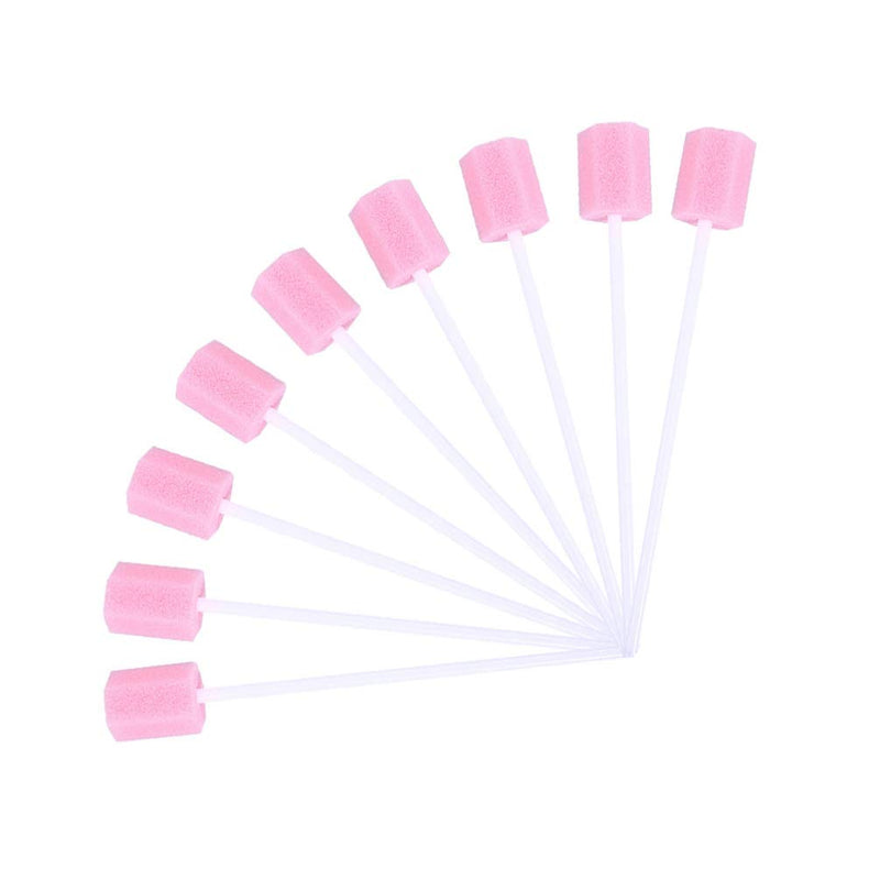 [Australia] - Exceart 30PCS Disposable Oral Swabs Mouth Swabs Sponge Dental Swabs Tooth Cleaning Sponge Oral Care for Oral Cavity Cleaning Sponge Swab Individually Wrapped Pink 