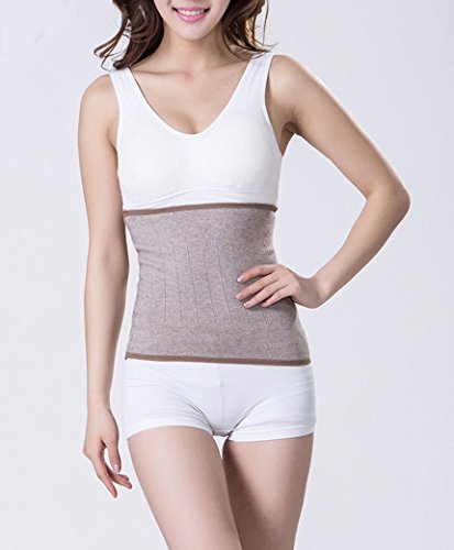 [Australia] - Men Women Soft Cashmere Waistband Kidney Binder Breathable Outdoor Sports Stomach Warming Protector Band Wrap Waist Back Brace Support Warmer Brown 