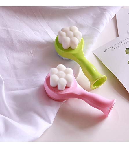 [Australia] - Face Brush Vôsaidi Manual Facial Cleansing Brush and Pore Cleansing Manual Dual Face Brush for Sensitive, Delicate, Dry Skin (Green) Green 