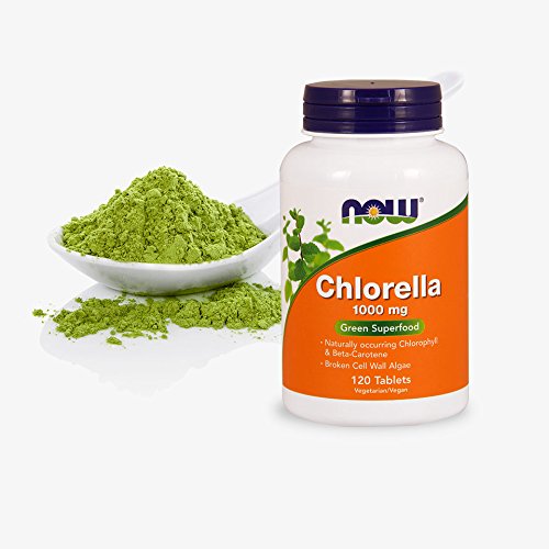 [Australia] - NOW Supplements, Chlorella 1000 mg with naturally occurring Chlorophyll, Beta-Carotene, mixed Carotenoids, Vitamin C, Iron and Protein, 120 Tablets 