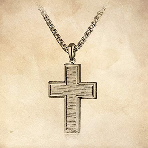 [Australia] - XIEXIELA 4 Classic Crosses Necklace for Men Boys | Men's Vintage Stainless Steel Cross Pendant B-Silver 